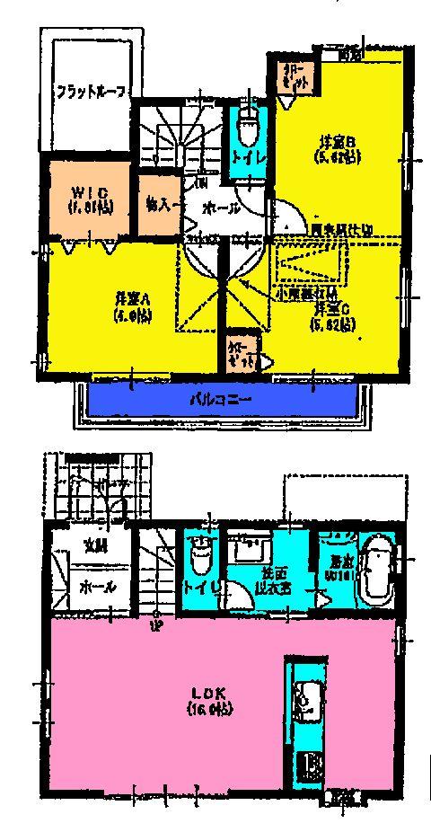 Floor plan. 21,800,000 yen, 2LDK, Land area 133.7 sq m , Building area 80 sq m