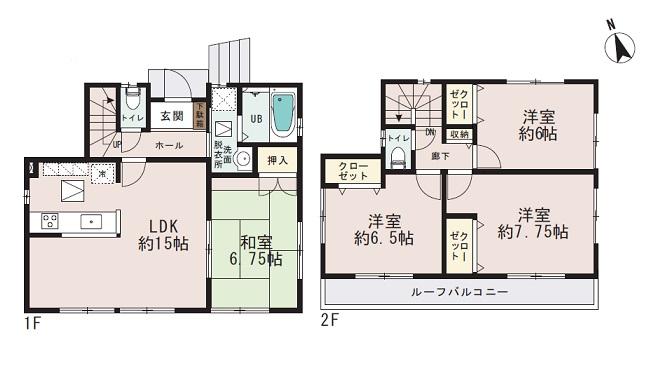 Floor plan. 20.8 million yen, 4LDK, Land area 109 sq m , Building area 95.22 sq m