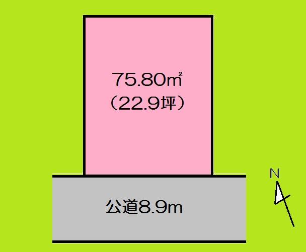 Compartment figure. Land price 7.5 million yen, Since it is a land area 75.88 sq m beautiful terrain, It is also a wider range in the planning of the building! 