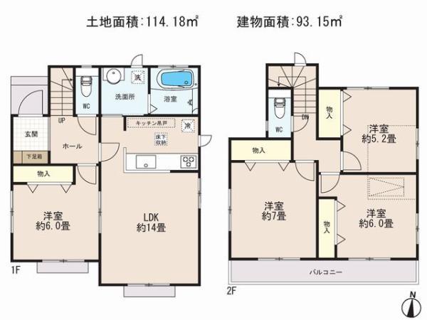 Floor plan. 24,800,000 yen, 4LDK, Land area 114.18 sq m , Priority to the present situation is if it is different from the building area 93.15 sq m drawings