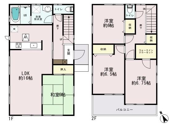 Floor plan. 36,800,000 yen, 4LDK, Land area 139.53 sq m , Building area 101.85 sq m