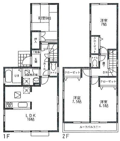Floor plan. (1 Building), Price 26,800,000 yen, 4LDK, Land area 100.08 sq m , Building area 99.37 sq m