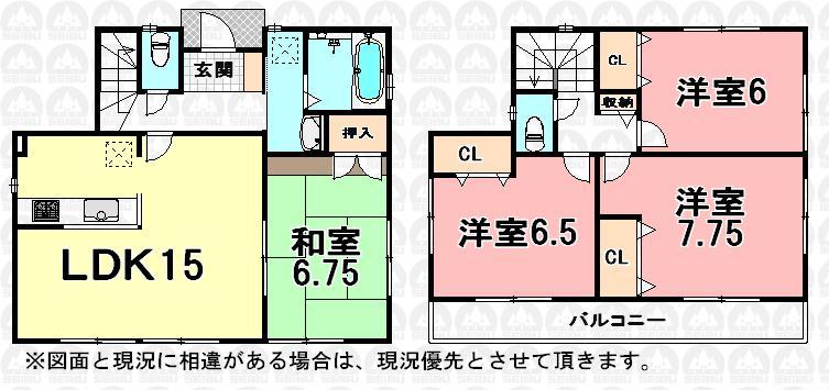 Floor plan. 20.8 million yen, 4LDK, Land area 109 sq m , Building area 95.22 sq m