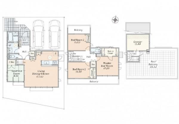 Floor plan. 37,600,000 yen, 4LDK, Land area 137.13 sq m , Building area 110.53 sq m