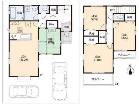 Floor plan. 27,800,000 yen, 4LDK, Land area 108.29 sq m , Building area 96.67 sq m floor plan