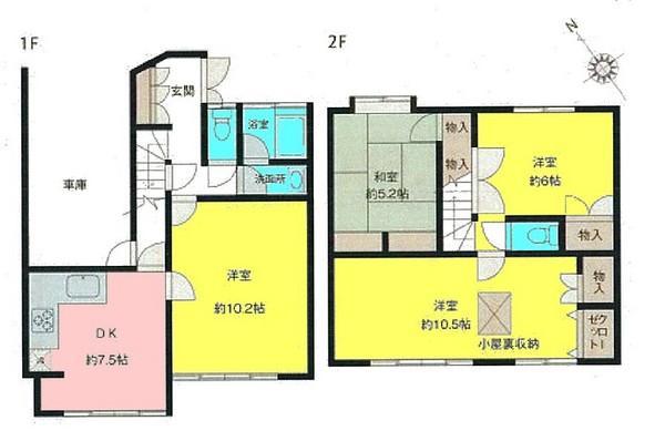 Floor plan. 10.8 million yen, 4DK, Land area 93.45 sq m , Building area 89.83 sq m