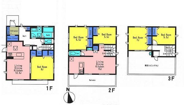Floor plan. 48,170,000 yen, 5LDK, Land area 152.09 sq m , Building area 142.42 sq m