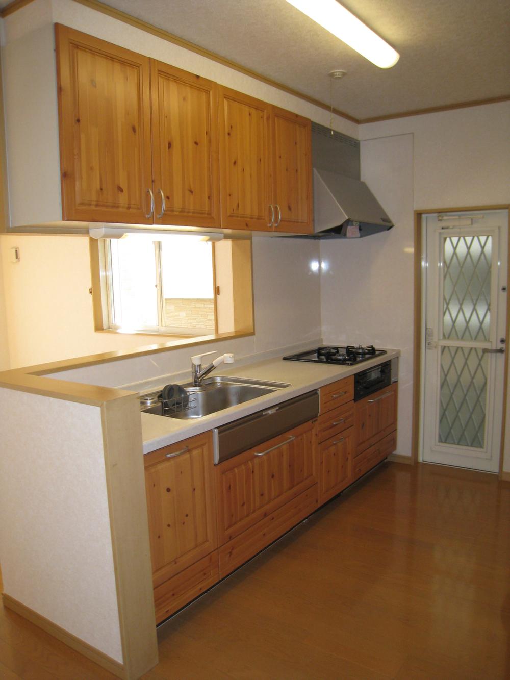 Kitchen. Stylish kitchen of woodgrain