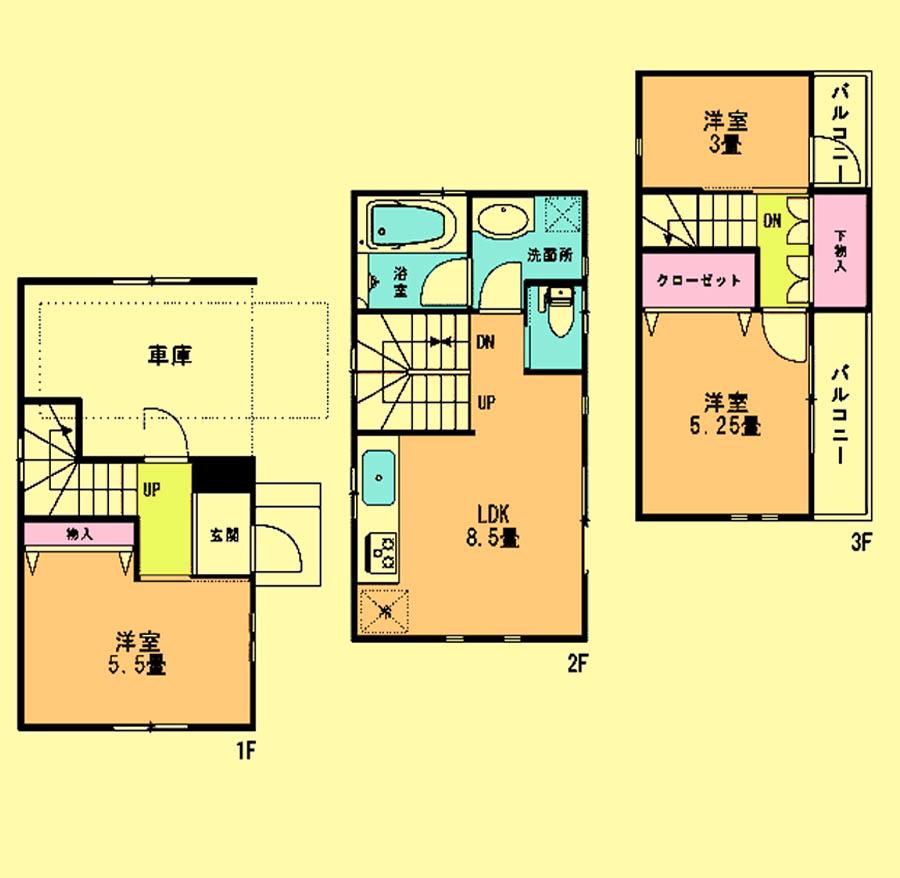 Floor plan. 22,800,000 yen, 3LDK, Land area 44 sq m , Building area 69.92 sq m located view in addition to this, It will be provided by the hope of design books, such as layout.