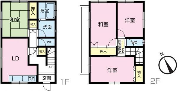 Floor plan. 21,800,000 yen, 4LDK, Land area 120.5 sq m , Building area 101.02 sq m 4LDK Termite control construction work already 5 year warranty