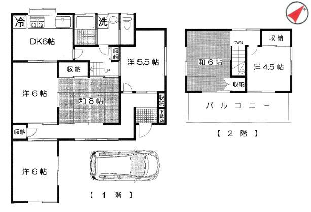 Floor plan. 15.8 million yen, 6DK, Land area 124.76 sq m , Building area 67.88 sq m floor plan