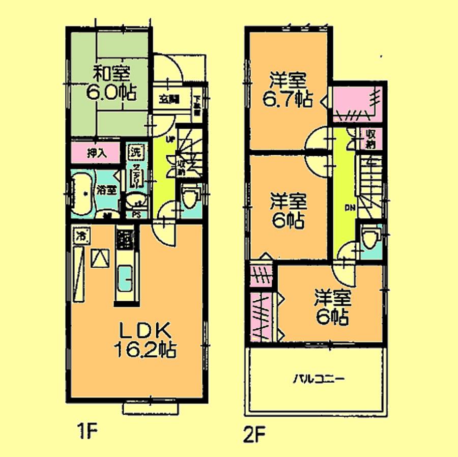Floor plan. Price 26,800,000 yen, 4LDK, Land area 110.1 sq m , Building area 96.88 sq m