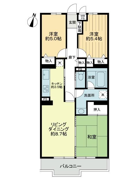 Floor plan. 3LDK, Price 11.8 million yen, Occupied area 70.11 sq m , Balcony area 6.75 sq m