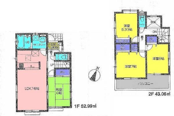 Floor plan. 26,800,000 yen, 4LDK, Land area 114.65 sq m , Building area 96.05 sq m