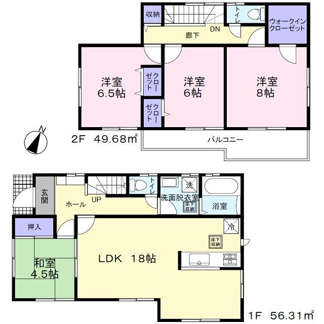 Floor plan. (12 Building), Price 29,800,000 yen, 4LDK, Land area 104.59 sq m , Building area 105.99 sq m
