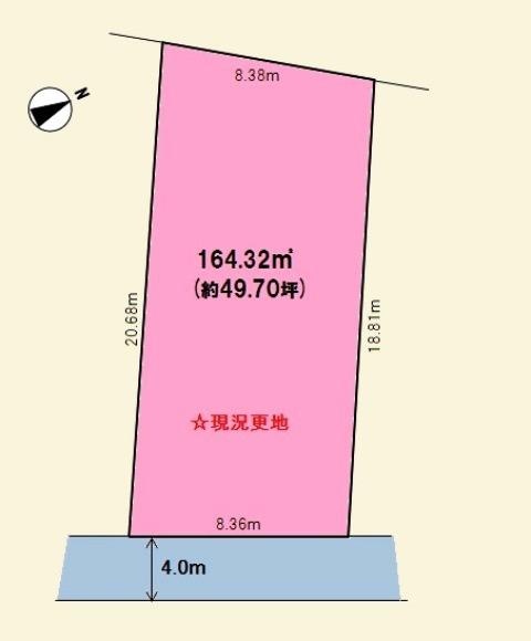Compartment figure. Land price 17.2 million yen, Land area 164.32 sq m