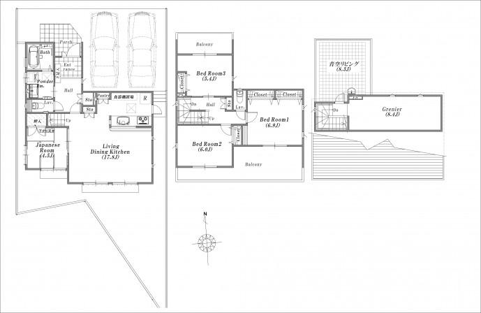 Floor plan. (C Building), Price 39,650,000 yen, 4LDK+S, Land area 143.09 sq m , Building area 113.85 sq m