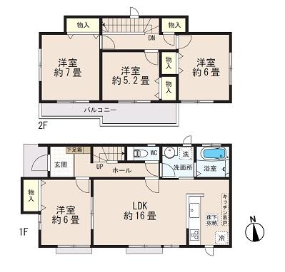Floor plan. 26,800,000 yen, 4LDK, Land area 120.09 sq m , Building area 97.71 sq m