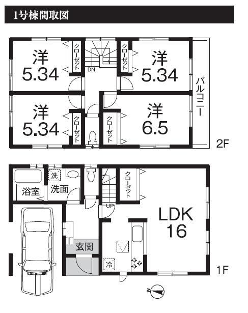 Floor plan. (1 Building), Price 28.8 million yen, 4LDK, Land area 116.95 sq m , Building area 102.67 sq m