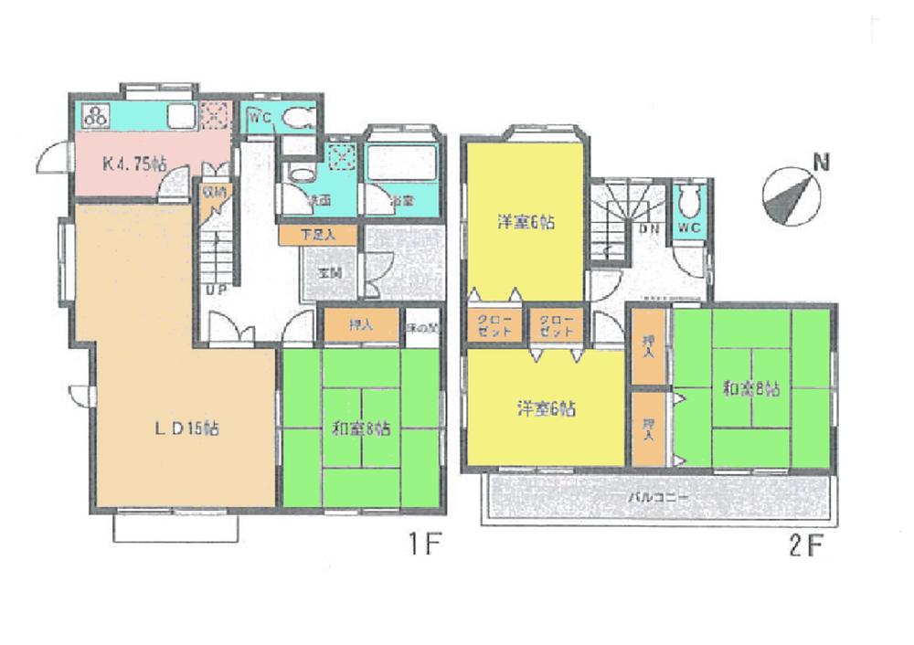 Floor plan. 24 million yen, 4LDK, Land area 165.31 sq m , Building area 114.27 sq m