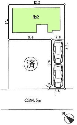 Compartment figure. 26,800,000 yen, 4LDK, Land area 122.16 sq m , Building area 99.77 sq m car space two is possible. 