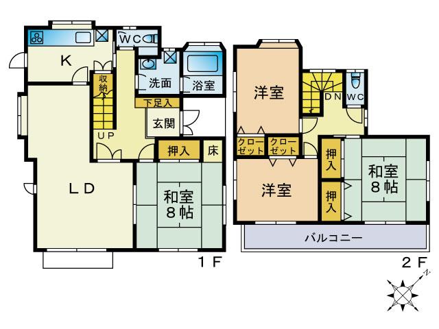 Floor plan. 24 million yen, 4LDK, Land area 165.31 sq m , Building area 114.27 sq m