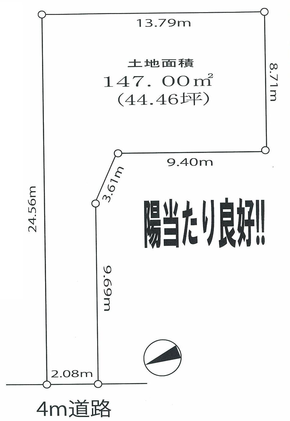 Compartment figure. Land price 11.8 million yen, Land area 147 sq m compartment view