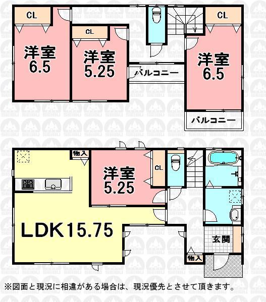 Floor plan. (Building 2), Price 26,800,000 yen, 4LDK, Land area 122.16 sq m , Building area 99.77 sq m