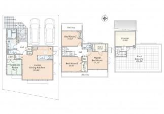 Floor plan. (1 Building), Price 37,600,000 yen, 4LDK+S, Land area 137.13 sq m , Building area 110.53 sq m
