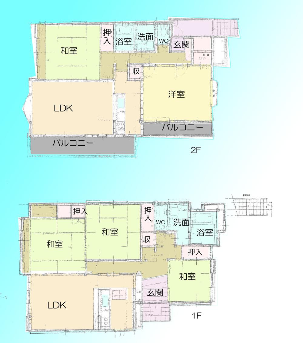 Floor plan. 21,800,000 yen, 5LDK, Land area 165.32 sq m , Building area 164.37 sq m