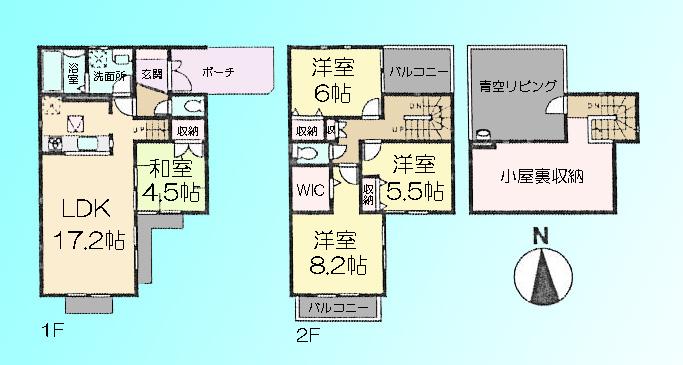 Floor plan. 38,500,000 yen, 4LDK, Land area 140.23 sq m , Building area 101.02 sq m