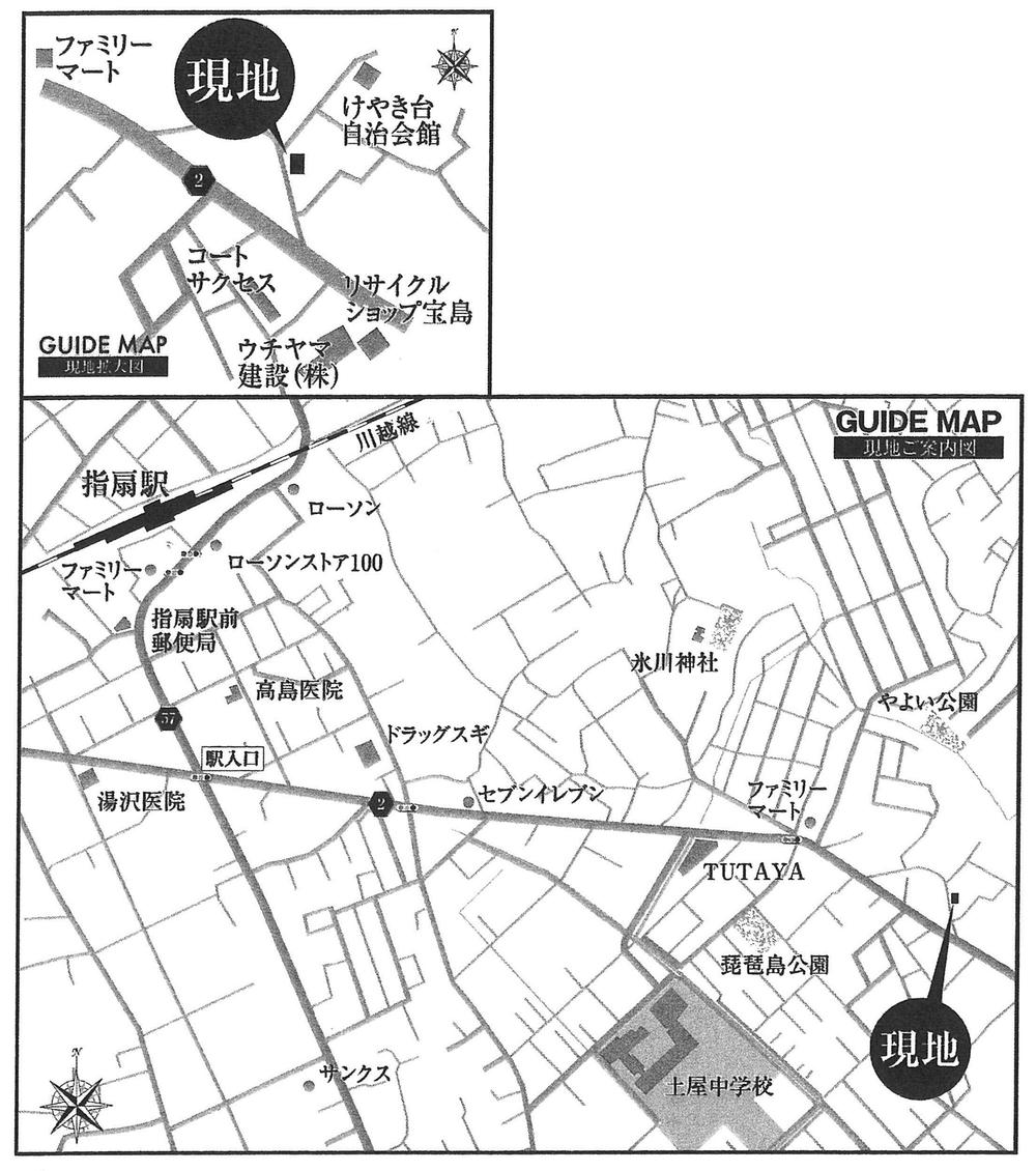 Local guide map. Information map JR Kawagoe Line "Sashiogi" station a 15-minute walk
