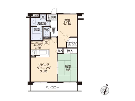 Floor plan. 2LDK, Price 10.8 million yen, Occupied area 54.12 sq m , Balcony area 7.8 sq m floor plan