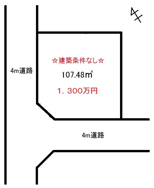 Compartment figure. Land price 13 million yen, Land area 107.48 sq m