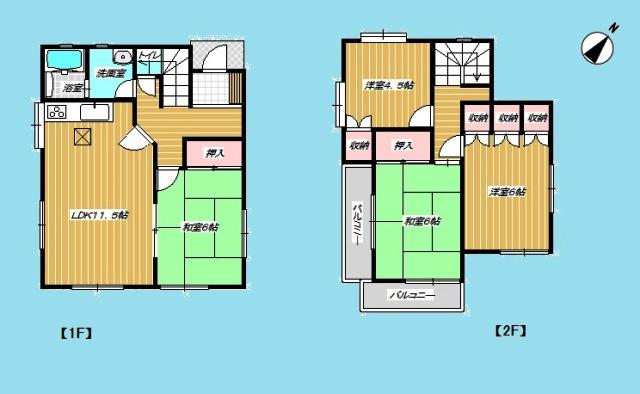 Floor plan. 14.9 million yen, 4LDK, Land area 104.01 sq m , Building area 104.01 sq m