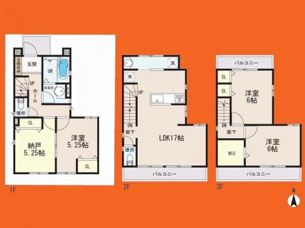 Floor plan. 32,800,000 yen, 3LDK+S, Land area 71.58 sq m , Building area 96.05 sq m
