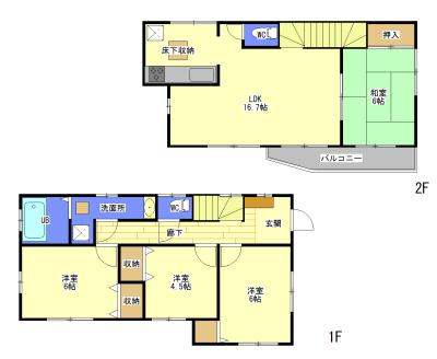 Floor plan. 37,800,000 yen, 4LDK, Land area 100.68 sq m , Building area 90.31 sq m