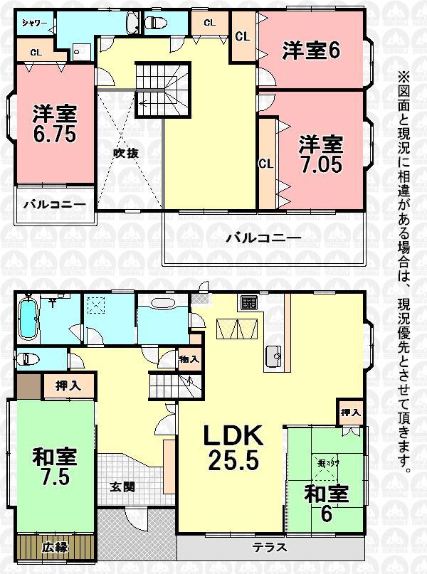 Floor plan. 78 million yen, 5LDK, Land area 450 sq m , Building area 166.73 sq m