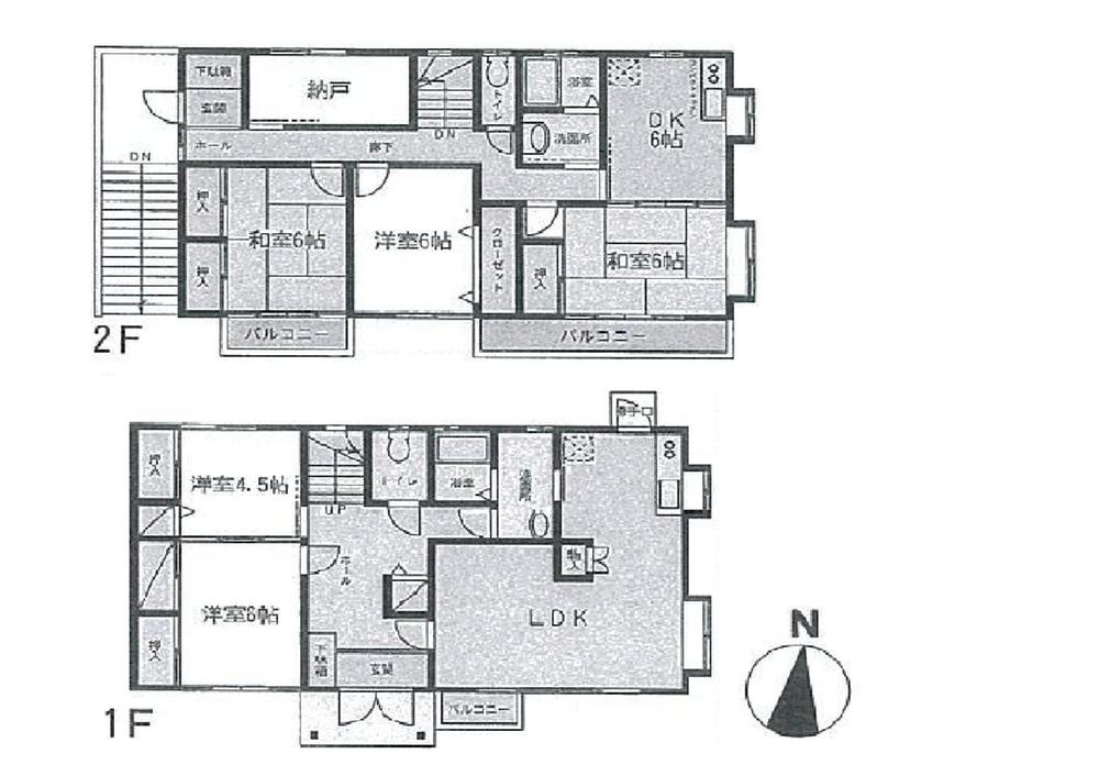 Floor plan. 53 million yen, 5LDDKK + S (storeroom), Land area 255.46 sq m , Building area 150.7 sq m