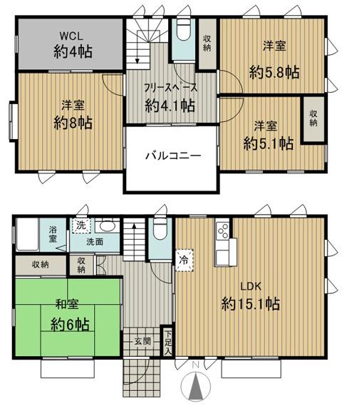 Floor plan. 38 million yen, 4LDK, Land area 98.55 sq m , By all means because it is building area 104.82 sq m room very clean, ^ ^ Let's go to see