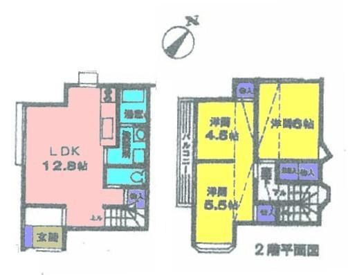 Floor plan. 34,800,000 yen, 3LDK+S, Land area 156.28 sq m , Building area 69.56 sq m