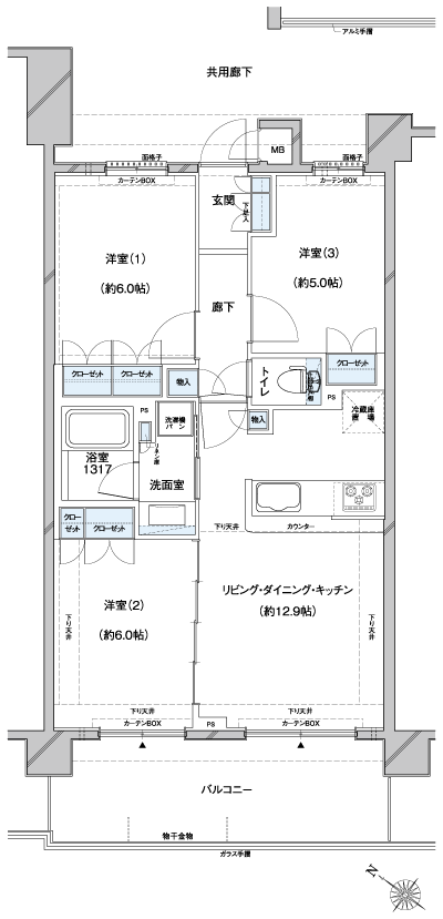 Floor: 3LDK, occupied area: 63.86 sq m, price: 28 million yen ・ 28.6 million yen, currently on sale