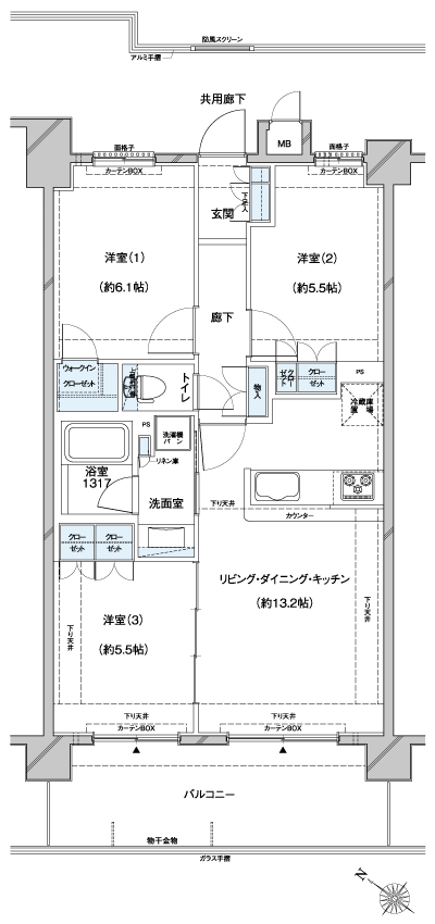 Floor: 3LDK + WIC, the occupied area: 65.72 sq m, Price: 28.5 million yen ・ 28.8 million yen, currently on sale