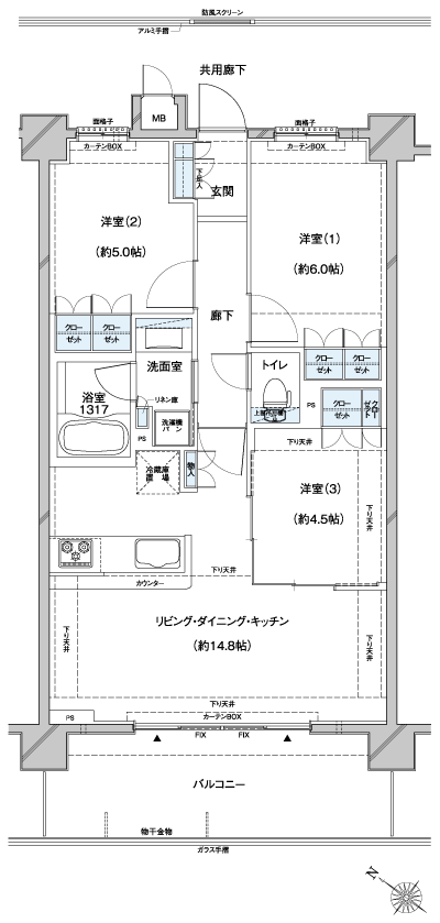 Floor: 3LDK, occupied area: 65.72 sq m, Price: 27,900,000 yen ・ 28.8 million yen, currently on sale