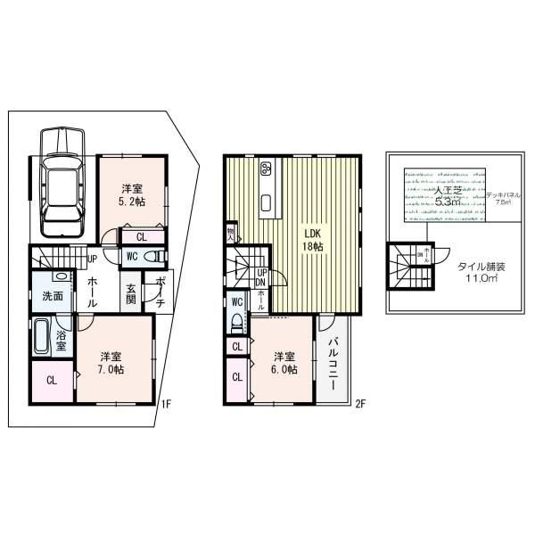 Floor plan. 39,300,000 yen, 3LDK, Land area 82.4 sq m , Building area 103.5 sq m