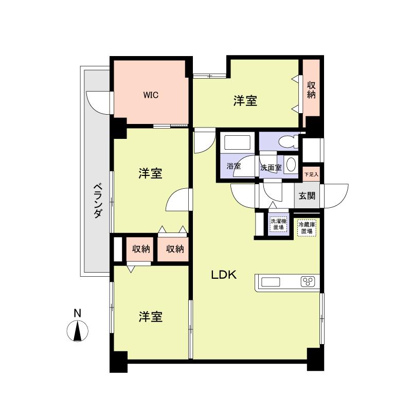 Floor plan. 3LDK + S (storeroom), Price 24,900,000 yen, Occupied area 72.13 sq m , Balcony area 6.65 sq m