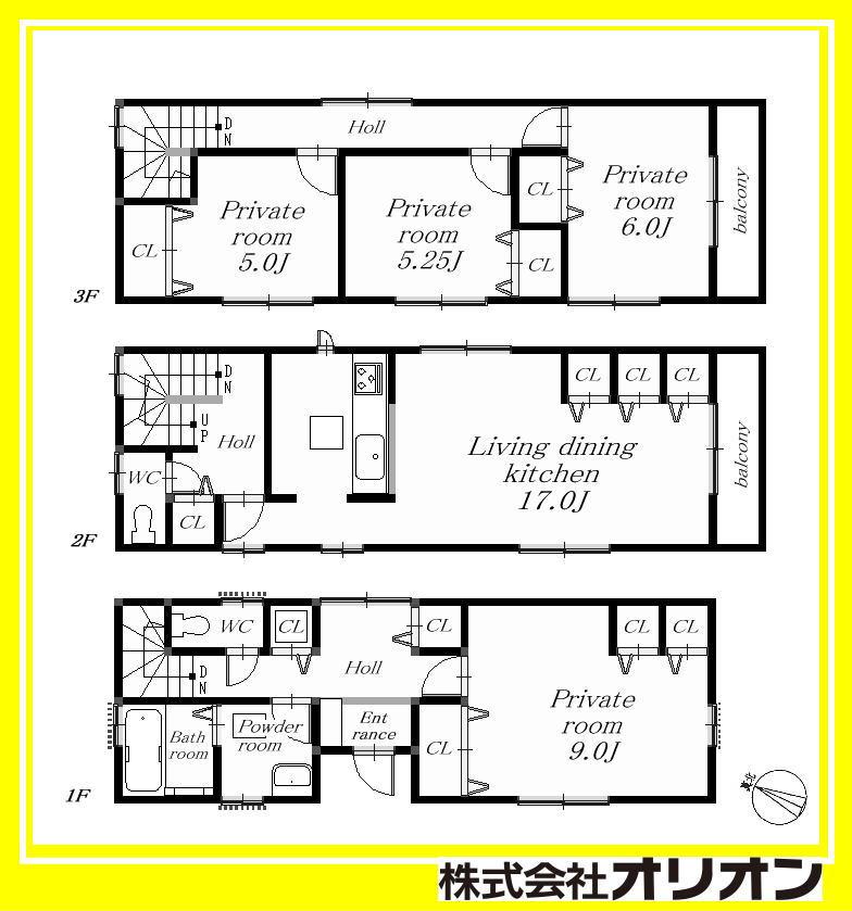 Floor plan. 44,800,000 yen, 4LDK, Land area 96.24 sq m , Building area 117.57 sq m