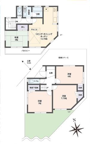 Floor plan. 23,980,000 yen, 4LDK, Land area 108.54 sq m , Building area 94.4 sq m