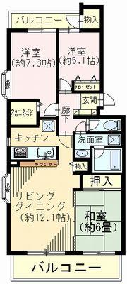Floor plan. 3LDK, Price 15.8 million yen, Occupied area 80.06 sq m , Balcony area 13.4 sq m
