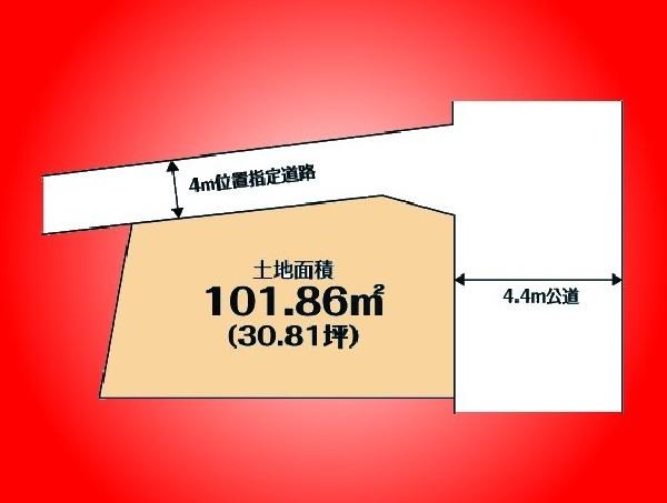 Compartment figure. Land price 39,800,000 yen, Land area 101.86 sq m